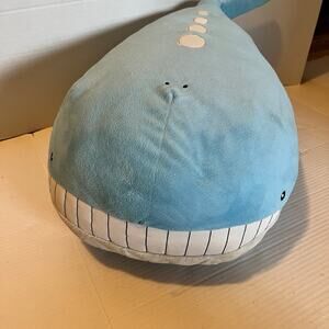 Pokemon Wailord Mochi Fluffy 26” Cushion Plush Doll Blue Sanei Japan